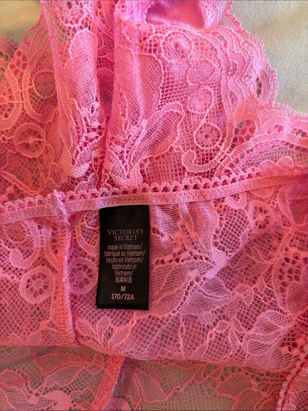 Victoria's Secret Hot Pink Lace Cami & Shortie Set - Picture 3 of 4